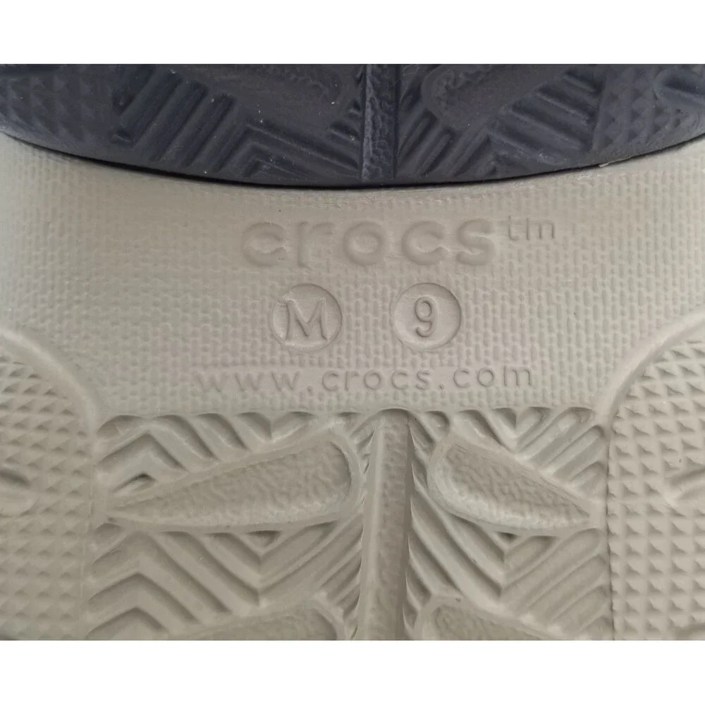 CROCS Swiftwater Light Brown Leather Adjustable Strap Slip On Clogs Mens Size 9